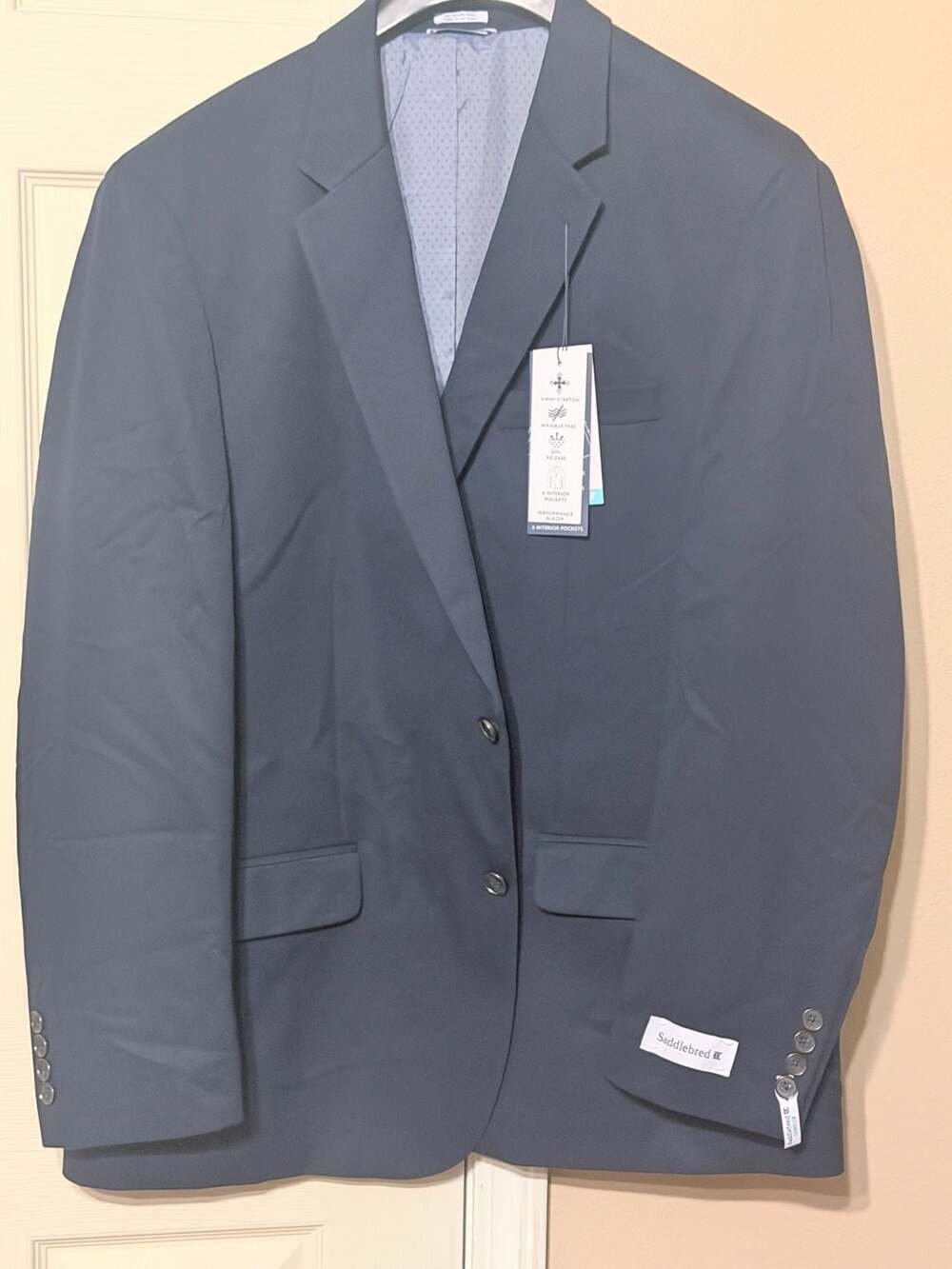 Saddlebred Traveler Performance Blazer Size 48R Navy 6 Interior Pockets